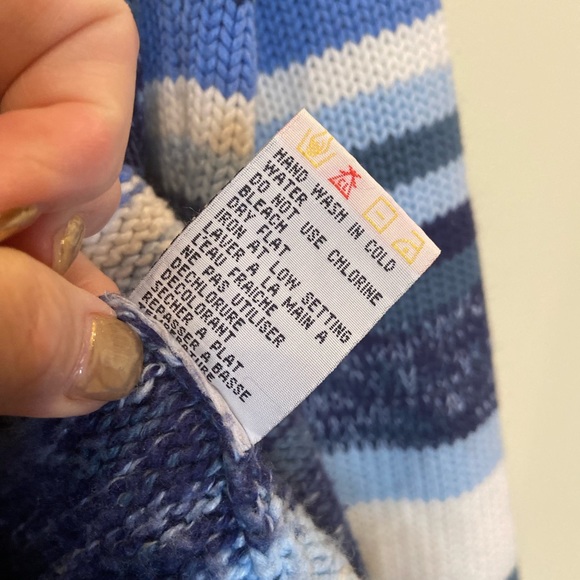 Ciera& Co Zip Up Blue Striped Cardigan. - Picture 9 of 9